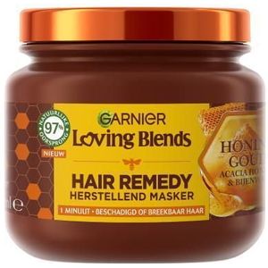 Garnier Loving Blends Honing Goud Hair Remedy Haarmasker - Herstellend Masker Voor Beschadigd, Breekbaar Haar - 340ml