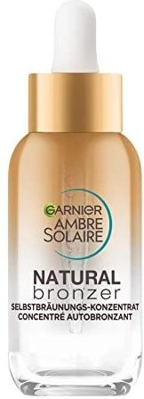 Garnier Selbstbräunungs-Konzentrat, Serum für einen natürlich gebräunten Teint, Für eine gleichmäßige und langanhaltende Bräune, Ambre Solaire Natural Bronzer, 1 x 30 ml