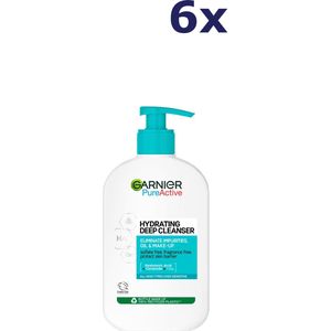 6x Garnier PureActive Hydraterende Gezichtsreiniger 250 ml