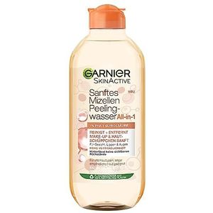 Garnier SkinActive, zacht micellair peelingwater, reinigingswater voor het verwijderen van make-upresten en dode huidschilfers, 1 x 400 ml