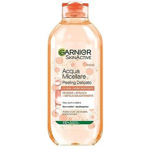 Garnier SkinActive All in 1 micellair water, delicate peeling, voor alle huidtypes, zonder uitspoelen, veganistische en hypoallergene formule, 400 ml