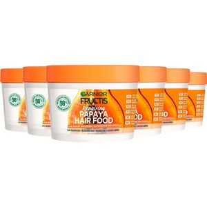 6x Garnier Fructis Hair Food Papaya 3-in-1 Haarmasker 390 ml