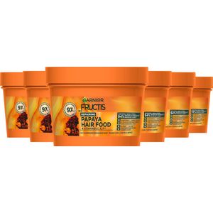 Garnier Fructis Hair Food Papaya 3-in-1 Herstellend Haarmasker Voordeelverpakking - Beschadigd Haar - 6x 400ml