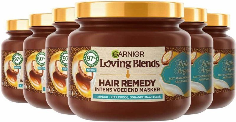 Garnier - Loving Blends - Haarmasker - Rijk - Arganolie - 100% Gerecycled