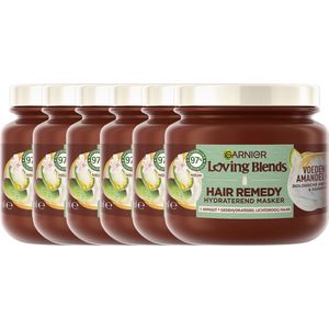 Garnier Loving Blends Voedende Amandelmelk Hair Remedy Haarmasker Voordeelverpakking - Hydraterend Masker Voor Gedehydrateerd, Lichtdroog Haar - 6 x 340ml
