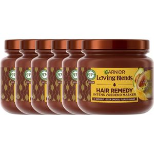 Garnier Loving Blends Avocado Olie & Shea Boter Hair Remedy Haarmasker Voordeelverpakking - Intens Voedend Masker Voor Zeer Droog, Pluizig Haar - 6 x 340ml