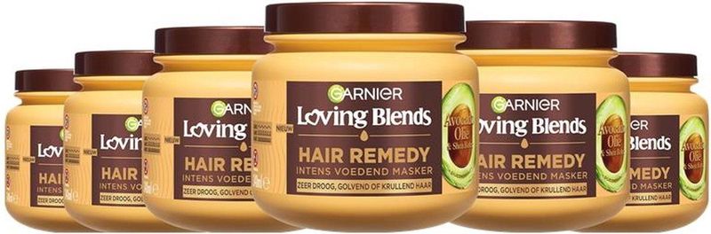 Garnier Loving Blends - Masker - Avocado Olie & Shea Boter - Droog of Pluizig Haar - 340 ml - 6 stuks voordeelverpakking