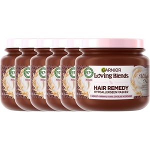 Garnier Loving Blends Milde Haver Hair Remedy Haarmasker Voordeelverpakking - Hypoallergeen Masker Voor Normaal Haar, Gevoelige Hoofdhuid - 6 x 340ml