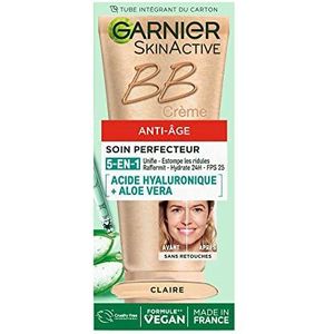 Garnier - Anti-aging BB Cream - All-in-1 Anti-Imperfection-verzorging - SPF 25 - Verrijkt met Hyaluronzuur & Aloë Vera - Voor Alle Huidtypes - Kleuring: Licht - Skin Active - 50 ml