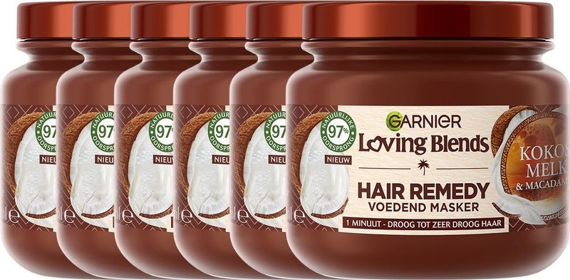 Garnier - Loving Blends - Haarmasker - Kokosmelk & Macadamia - 100% Gerecycled Pot