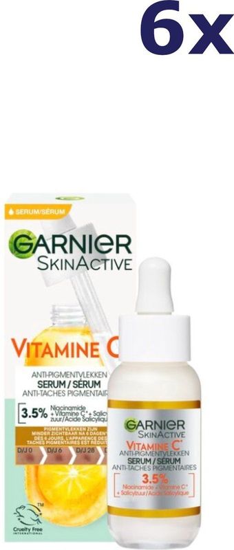 Garnier - SkinActive - Vitamine C Anti-Dark Spot Serum - 6 x 30 ml - Voordeelverpakking