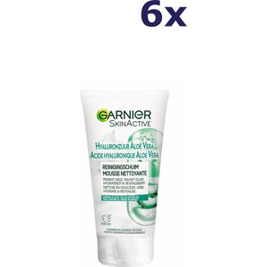 6x Garnier SkinActive Hyaluronzuur Aloë Vera Gezichtsreinigingsschuim 150 ml
