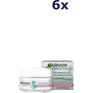 6x Garnier SkinActive Hyaluronzuur Aloë Vera Hydraterende Dagcrème 50 ml