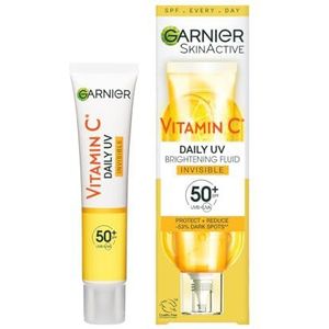 Garnier SkinActive - Anti-vlekken en uv-bescherming voor dagelijks gebruik – onzichtbaar – SPF 50+ – beschermt en vermindert vlekken – gezichtsverzorging verrijkt met vitamine C – alle huidtypes – 40