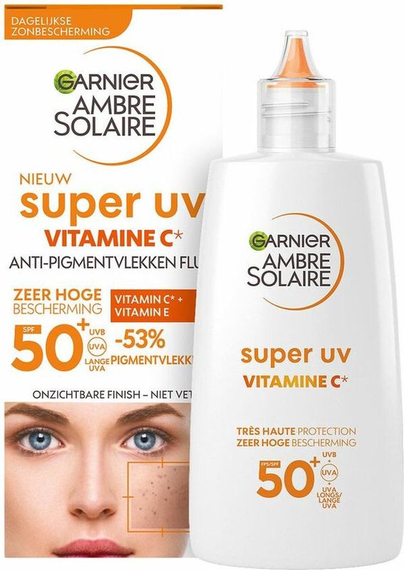 Garnier Ambre Solaire Super UV Vitamine C Anti-Pigmentvlekken Fluid SPF50+ - 40 ML