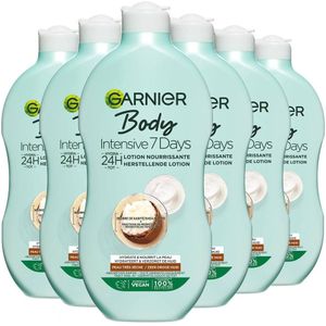 6x Garnier Body Lotion 400ml Intense 7 Days Shea Butter Zeer Droge Huid