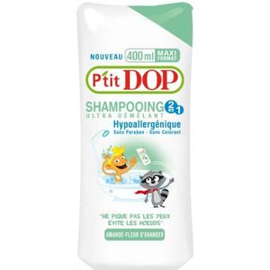 P'tit Dop - Ultra 2-in-1 - amandeloranje shampoo in maxi-formaat, 400 ml