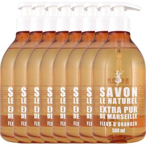 8x Savon Le Naturel Natuurlijke Handzeep Oranjebloesem 500 ml