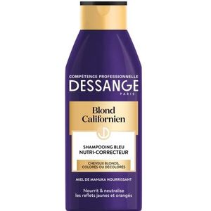 DESSANGE - Californische blonde Nutri-Concealer Blue Shampoo - Verrijkt met Manukahoning* - Voedt en neutraliseert ongewenste reflecties - Voor blond, gekleurd of gebleekt haar - 250 ml