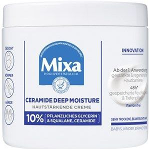 Mixa Huidversterkende crème voor zeer droge en belaste huid, hydraterend, verzorgende crème ter bescherming van de huidbarrière, Ceramide Deep Moisture, 400 ml