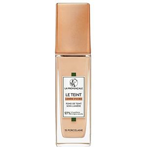 La Provençale - Le Foundation voor lichte verzorging - 97% natuurlijke ingrediënten - Gemiddelde dekking - Alle huidtypes - Met biologische olijfolie AOP Provence - Kleur: 15 Porselein - 30 ml