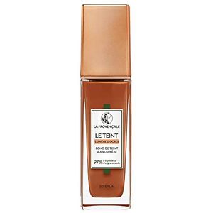 La Provençale - Le Foundation Light Care - 97% ingrediënten van natuurlijke oorsprong - Gemiddelde dekking - Alle huidtypes - Met biologische olijfolie BOB Provence - Kleur: 50 Bruin - 30 ml