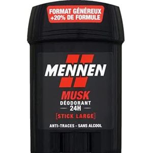 Mennen MUSK Deodorant voor heren, 24 uur, groot, zonder alcohol, anti-strepen, 6 stuks