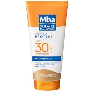 Mixa Zonnemelk voor de gevoelige huid, zonnemelk, hoge bescherming, SPF30, UVA, lang, UVB, kinderen en volwassenen, waterbestendig, hypoallergeen, geurloos, 175 ml