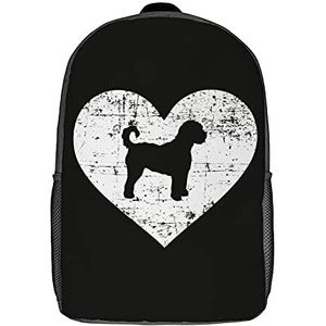 Packs Vintage Heart Goldendoodle hond kinderrugzak resistente rugzak lichtgewicht schooltas voor kamperen, reizen, wandelen, 43 x 32 x 14 cm, Rugzak 1033, 17Inch / 43x32x14cm