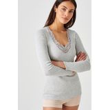 Damart - Thermolacty - T-shirt - Grijs - Mesh - Damesondergoed