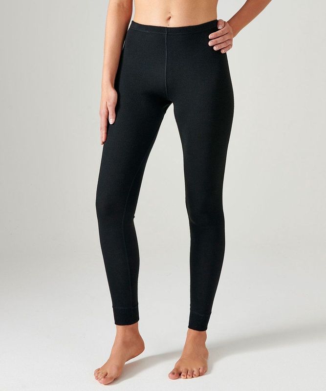 Damart - Lange Fijn Ribgebreide Legging - Dames - Zwart - Thermolactyl