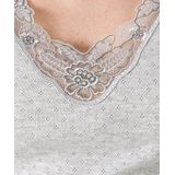 Damart - T-shirt met korte mouwen en opengewerkt breiwerk Thermolactyl - Dames - Grijs