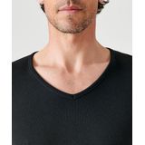 Damart - T-shirt met V-hals in interlock mesh Thermolactyl - Heren - Zwart - (86-93)