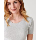 Damart - T-shirt met korte mouwen fijn ribgebreid Thermolactyl - Dames - Grijs (XS)
