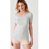 Damart - T-shirt met korte mouwen fijn ribgebreid Thermolactyl - Dames - Grijs (XS)