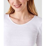 Damart - T-shirt Thermolactyl - Dames - Wit - Fijn Ribgebreid - Medium Warmte