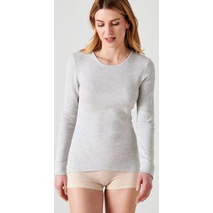 Damart - T-shirt met ronde hals Thermolactyl geribde fleece warmte Intense 4 - Dames - Grijs