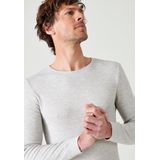 Damart - T-shirt Thermolactyl met ronde hals en geribde fleece - Heren - Grijs