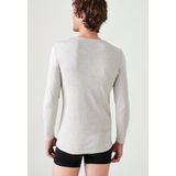 Damart - T-shirt Thermolactyl met ronde hals en geribde fleece - Heren - Grijs