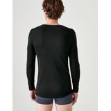 Damart - T-shirt Thermolactyl met ronde hals en geribde fleece - Heren - Zwart - (86-93)