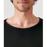 Damart - T-shirt Thermolactyl met ronde hals en geribde fleece - Heren - Zwart - (86-93)
