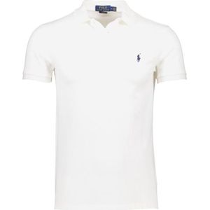 Polo Ralph Lauren - PiquÃ© Slim Fit Poloshirt - Wit - Katoen - Korte Mouwen