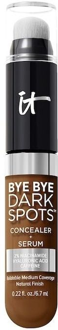 IT Cosmetics Bye Bye Dark Spots Concealer - Dekkende concealer - Super Bright Serum met 2% niacinamide, hyaluronzuur en cafeïne - Tegen Pigmentvlekken - Deep Warm 60