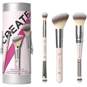 IT Cosmetics - Celebrate Creative Looks - 3-delige Kwastenset - Met Reiskoffer - Voor Oogschaduw en Blush