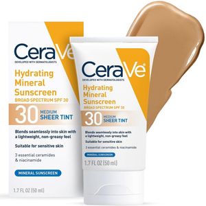 CeraVe - Hydrating Mineral Sunscreen - Gezichtscrème - SPF 30 - Niet-vet