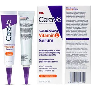 CeraVe Vitamine C-serum met hyaluronzuur | Huidverhelderend serum voor gezicht met 10% pure vitamine C | Geurvrij