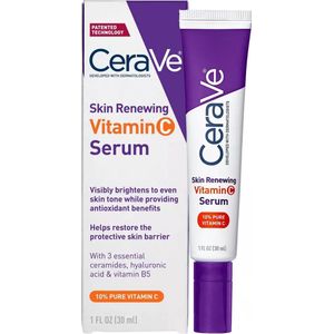 CeraVe Vitamine C-serum met hyaluronzuur | Huidverhelderend serum voor gezicht met 10% pure vitamine C | Geurvrij