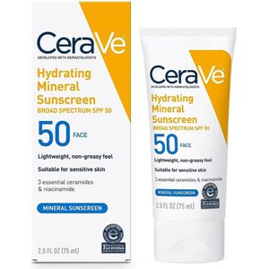 CeraVe Hydraterende minerale zonnebrandcrème SPF 50 gezichtslotion - 75ml - gezichtscrème