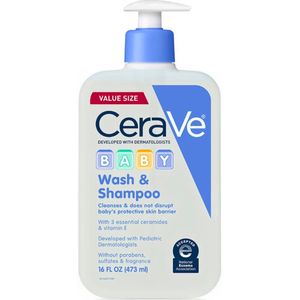 CeraVe Baby Wash & Shampoo - Geur- parabenen- en sulfaatvrije shampoo - 473ml