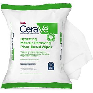 CeraVe Hydrating Facial Cleansing Makeup Remover Wipes - Plant Based  - Geurvrij